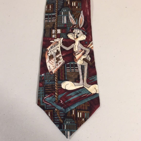 Looney Tunes Bugs Bunny Men’s 100% Silk Cartoon Neck Tie Leeds International - Picture 2 of 10